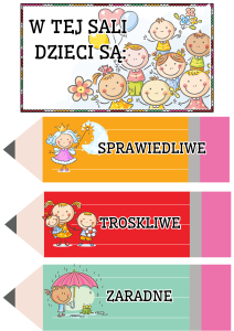 Kredki Z Napisami- W tej klasie/grupie/ sali/ świetlicy dzieci są- ( wersja PL )