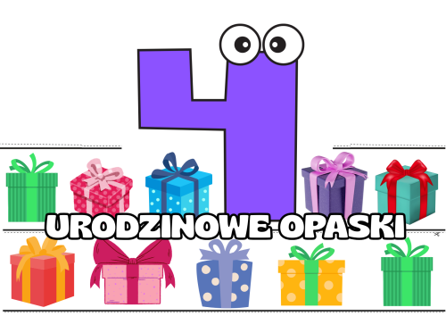 Urodziny - Opaski z cyferkami - wersja kolorowa