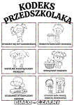  Kodeks Przedszkolaka ( wzór 6) / Nasze Zasady- Ilustracje Z Opisami - WERSJA CZARNO-BIAŁA