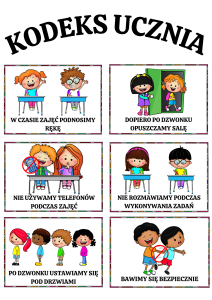  Kodeks Ucznia( wzór 5) / Nasze Zasady- Ilustracje Z Opisami - WERSJA KOLOROWA