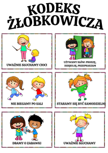  Kodeks Żłobkowicza ( wzór 5) / Nasze Zasady- Ilustracje Z Opisami - WERSJA KOLOROWA 