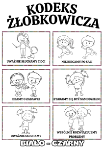  Kodeks Żłobkowicza ( wzór 6) / Nasze Zasady- Ilustracje Z Opisami - WERSJA CZARNO-BIAŁA