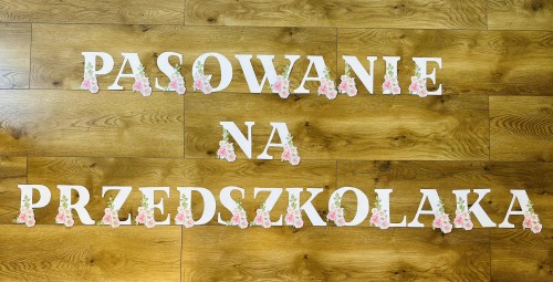 Pasowanie na Ucznia/ Przedszolaka/ Żłobkowicza Girlanda biała/ czarna ze zdobieniami- cały alfabet z polskimi znakami i cyframi   