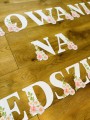 Pasowanie na Ucznia/ Przedszolaka/ Żłobkowicza Girlanda biała/ czarna ze zdobieniami- cały alfabet z polskimi znakami i cyframi   