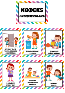Kodeks Przedszkolaka ( wzór 4) / Nasze Zasady- Ilustracje Z Opisami