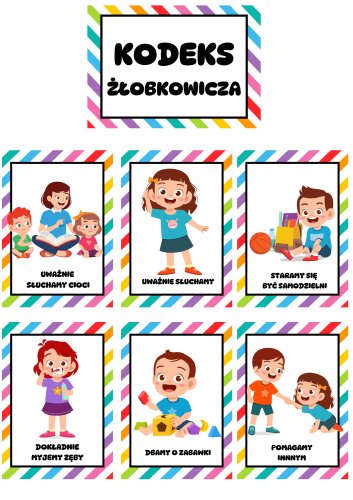 Kodeks Żłobkowicza ( wzór 4) / Nasze Zasady- Ilustracje Z Opisami