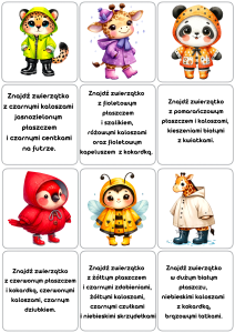Jesienne Zwierzątka - Znajdź Według Opisu - Jesień 