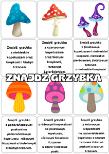 Grzybki- Znajdź Według Opisu - Jesień 