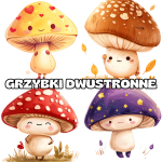Grzybki - Jesienne Dwustronne Dekoracje na Drzwi/ Okna -Jesień