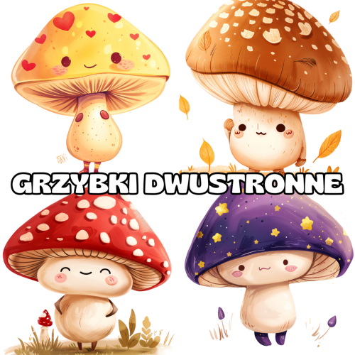 Grzybki - Jesienne Dwustronne Dekoracje na Drzwi/ Okna -Jesień