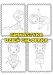  Gimnastyka / Karty Ruchowe Czarno-Białe - Dzień Chłopaka 