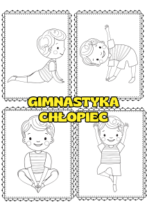 Chłopiec  - Gimnastyka / Karty Ruchowe   Czarno-Białe