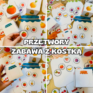 Zabawa z kostką i  Słoikami- Owoce i Warzywa / Przetwory