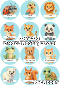 Znaczki do Szatni /  na Szafki - Z MOŻLIWOŚCIĄ EDYCJI !