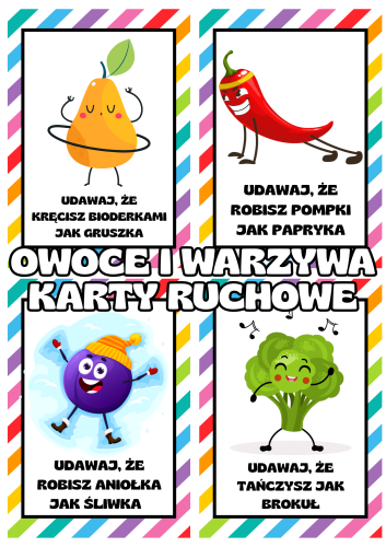Karty Ruchowe - Warzywa i Owoce 