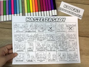 Nasze Zasady - ( PRZEDSZKOLE )  -  Kolorowanka A4