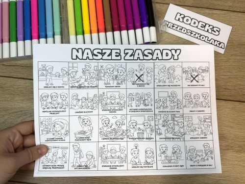 Nasze Zasady - ( PRZEDSZKOLE )  -  Kolorowanka A4