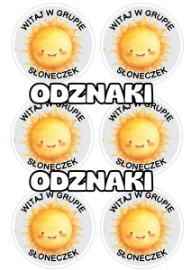 Słoneczka  - Witajcie w Grupie - Odznaki / Medale               