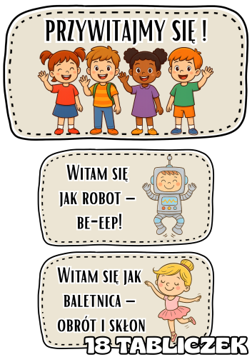 Przywitajmy się ! - Tabliczki Z Napisami ( wzór 2 ) 