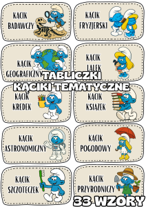 Smerfy  - Kąciki Tematyczne - Tabliczki z nazwami kącików   