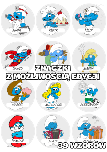 Smerfy - Znaczki do szatni/ na szafki z możliwością edycji   